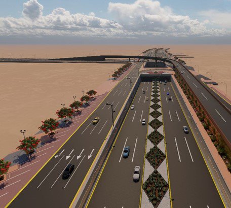 Underpass & Flyover Bridge at the Intersection of Dirab Road with Al Nafoud Road – Riyadh